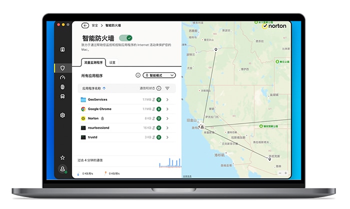 图片：Macbook Norton Security 尚未设置。